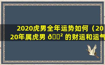 2020虎男全年运势如何（2020年属虎男 🌲 的财运和运气如何）